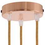 Zylinderförmiges Lampenbaldachin-Set aus Metall mit 3 Löchern – Kupfer