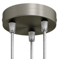 Zylindrisches Lampenbaldachin-Set aus Metall mit 3 Löchern – Satin-Titan
