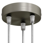 Zylindrisches Lampenbaldachin-Set aus Metall mit 3 Löchern – Satin-Titan