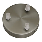 Zylindrisches Lampenbaldachin-Set aus Metall mit 3 Löchern – Satin-Titan – Ansicht 2