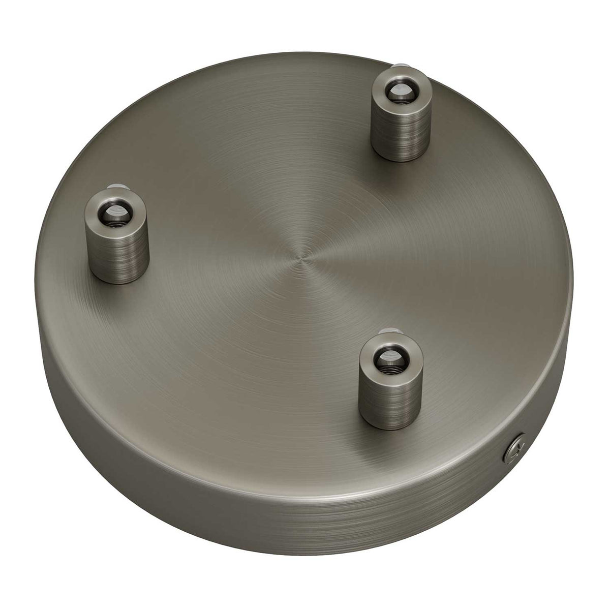 Zylindrisches Lampenbaldachin-Set aus Metall mit 3 Löchern – Satin-Titan – Ansicht 7