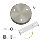 Zylindrisches Lampenbaldachin-Set aus Metall mit 3 Löchern – Satin-Titan – Ansicht 8