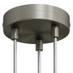 Zylindrisches Lampenbaldachin-Set aus Metall mit 3 Löchern – Satin-Titan – Ansicht 6