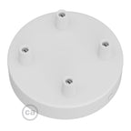 Zylindrisches Metall-Rosetten-Kit mit 4 Löchern – Mattweiß – Ansicht 2