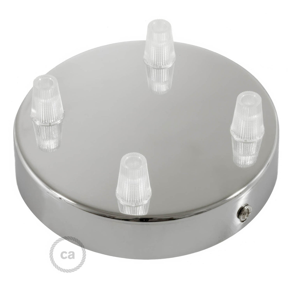 Zylindrisches Metall-Baldachin-Set mit 4 Bohrungen – Chrom – Ansicht 2