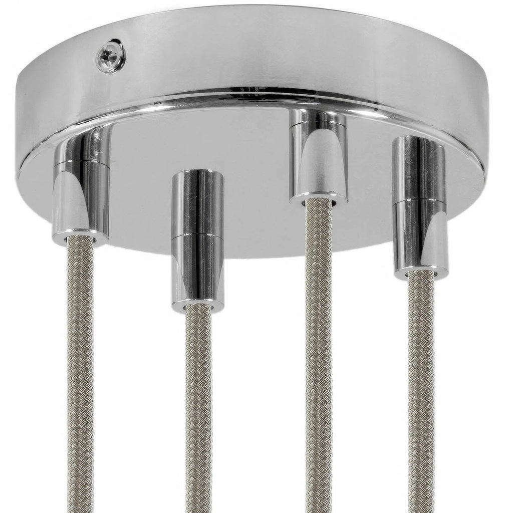 Zylindrisches Metall-Baldachin-Set mit 4 Bohrungen – Chrom – Ansicht 6