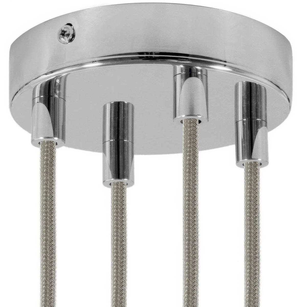 Zylindrisches Metall-Baldachin-Set mit 4 Bohrungen – Chrom – Ansicht 6