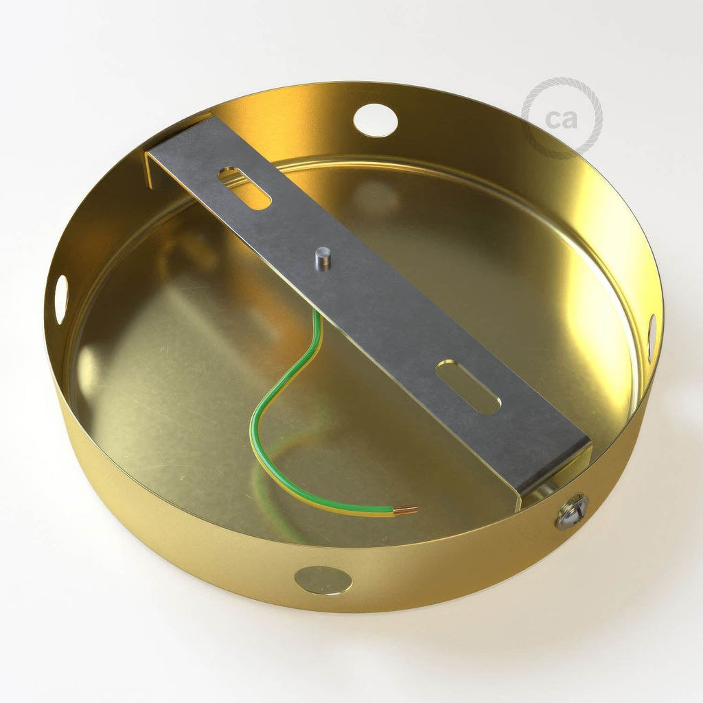 Zylindrischer Deckenbaldachin-Kit aus Metall mit 4 seitlichen Löchern (Abzweigdose) – Satin-Bronze – Ansicht 4