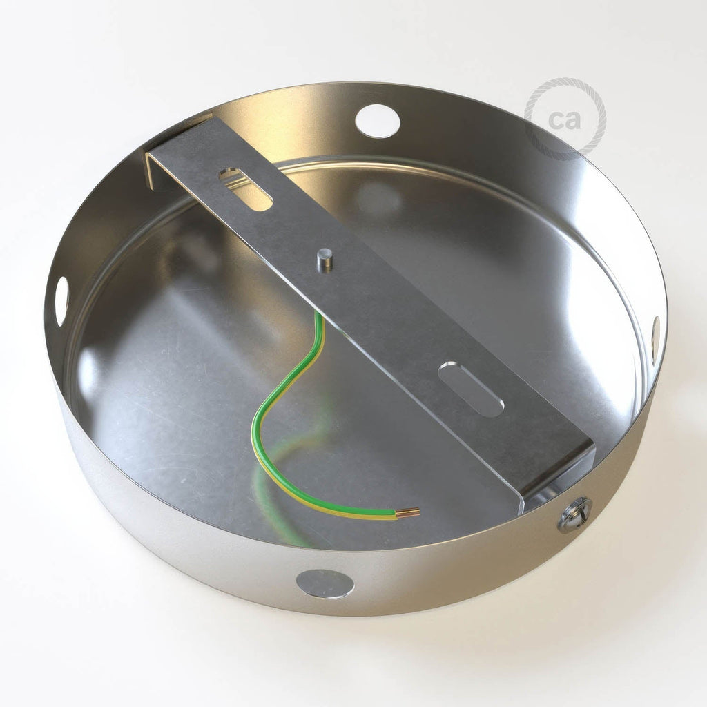 Zylinderförmiges Baldachin-Kit aus Metall mit 4 seitlichen Öffnungen (Verteilerdose) – Chrom – Ansicht 4