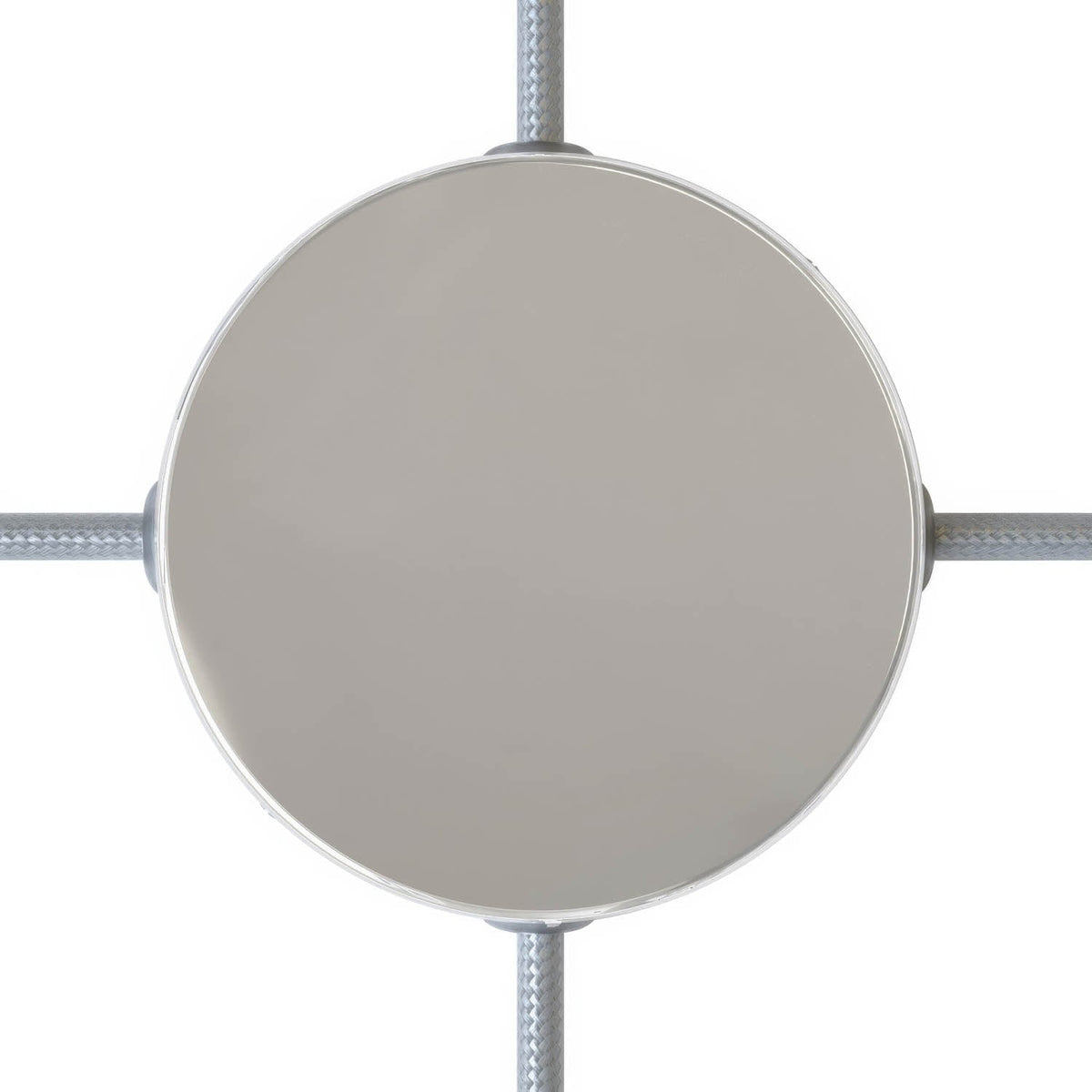 Zylinderförmiges Baldachin-Kit aus Metall mit 4 seitlichen Öffnungen (Verteilerdose) – Chrom