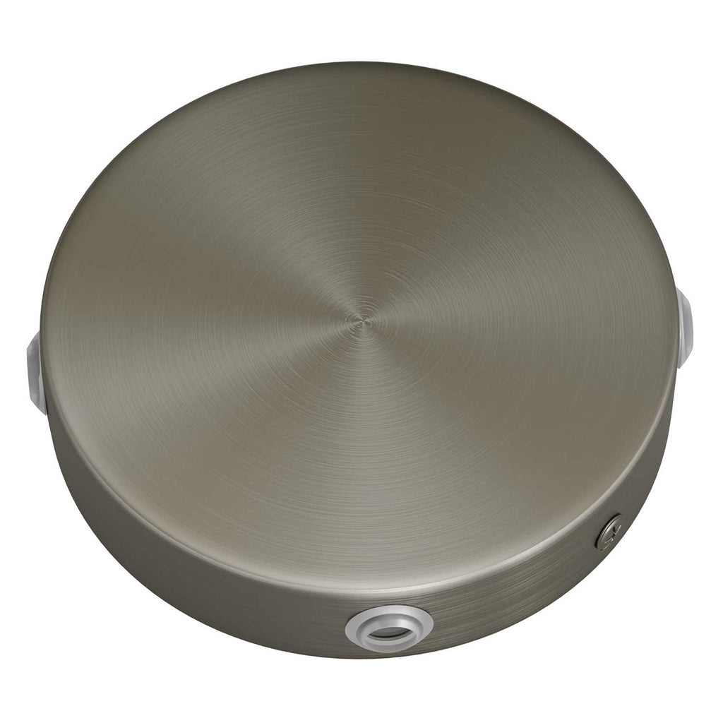 Zylinderförmiges Baldachin-Set aus Metall mit 4 seitlichen Löchern (Verteilerdose) – Satin Titan – Ansicht 2