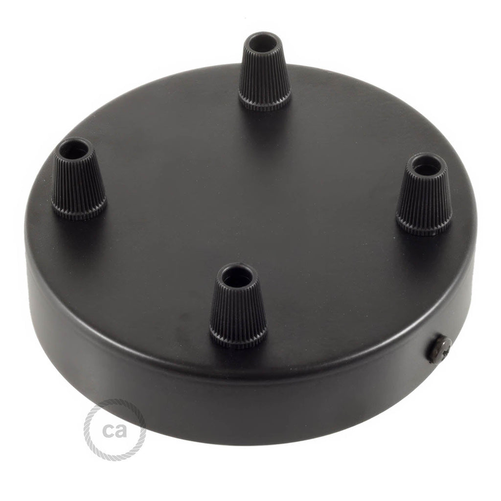 Zylindrisches Baldachin-Set aus Metall mit 4 Löchern – Schwarz – Ansicht 2