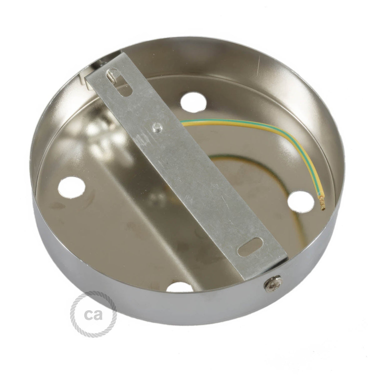 Zylindrischer Deckenbaldachin-Kit aus Metall mit 4 Löchern – Satin-Titan – Ansicht 4