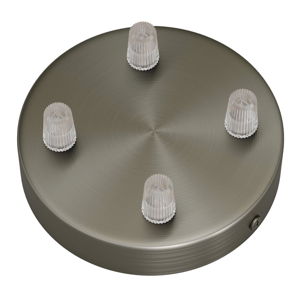 Zylindrischer Deckenbaldachin-Kit aus Metall mit 4 Löchern – Satin-Titan – Ansicht 2