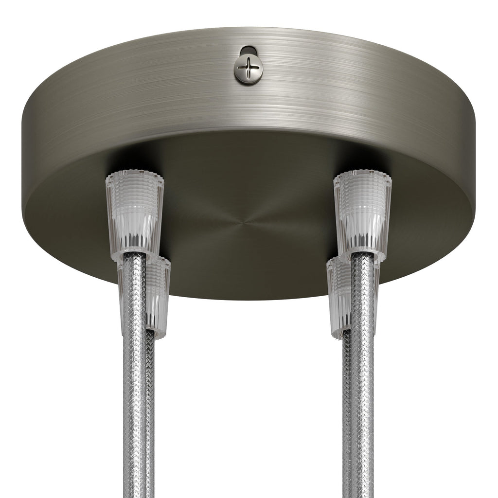 Zylindrischer Deckenbaldachin-Kit aus Metall mit 4 Löchern – Satin-Titan