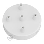 Zylindrisches Lampenbaldachin-Set aus Metall mit 5 Löchern – Mattweiß – Ansicht 2