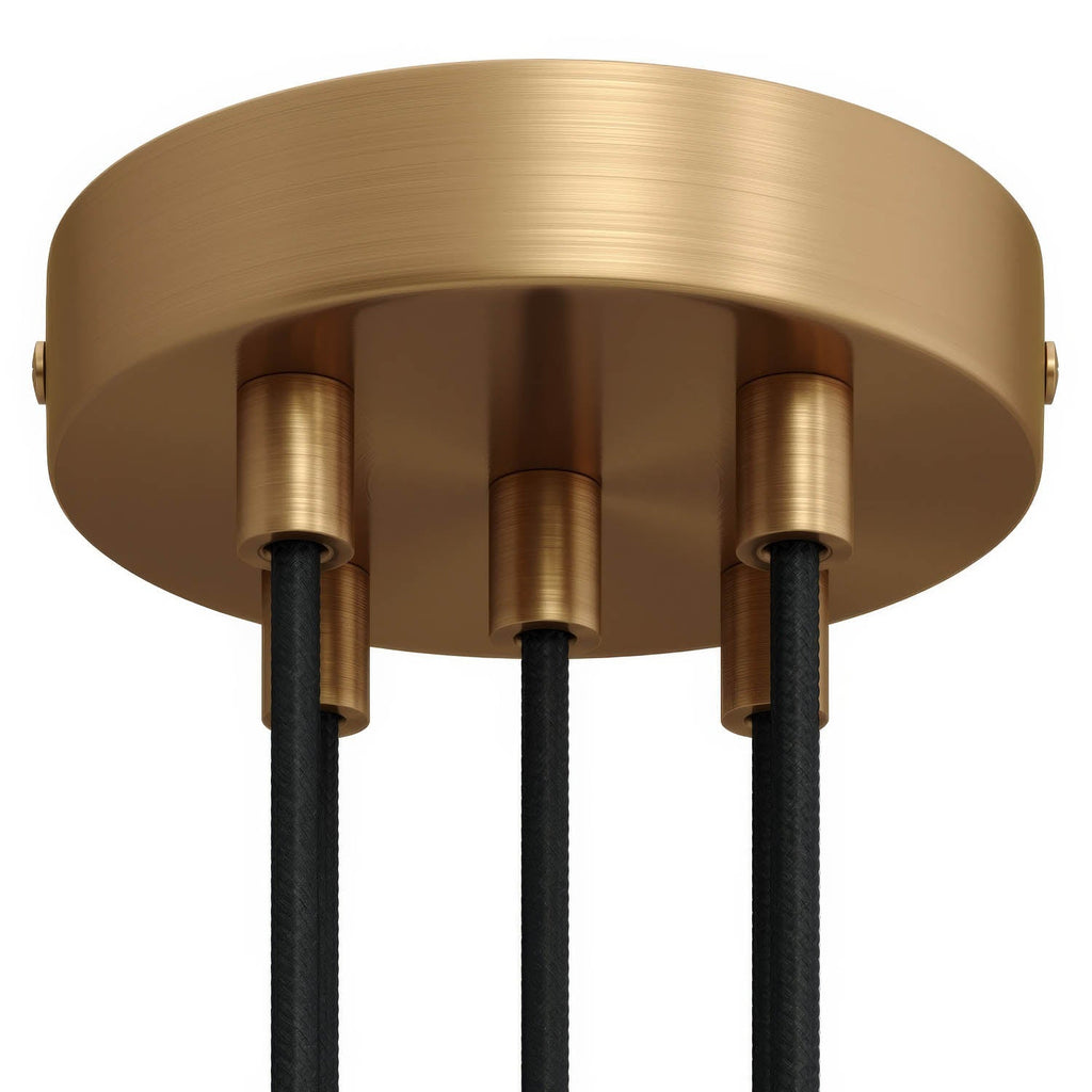 Zylindrisches Lampenbaldachin-Kit aus Metall mit 5 Öffnungen – Satinbronze – Ansicht 6