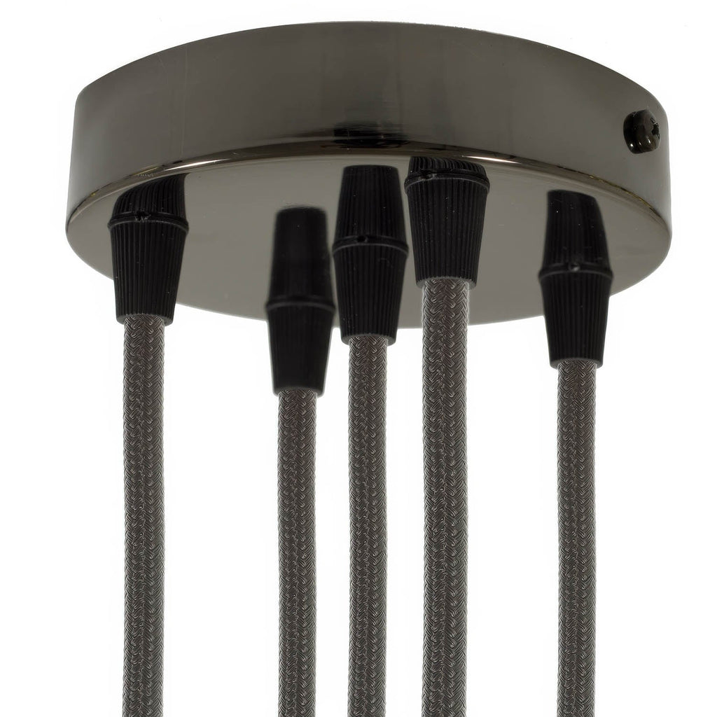 Metall-Zylinderrosetten-Kit mit 5 Löchern – Schwarzperle