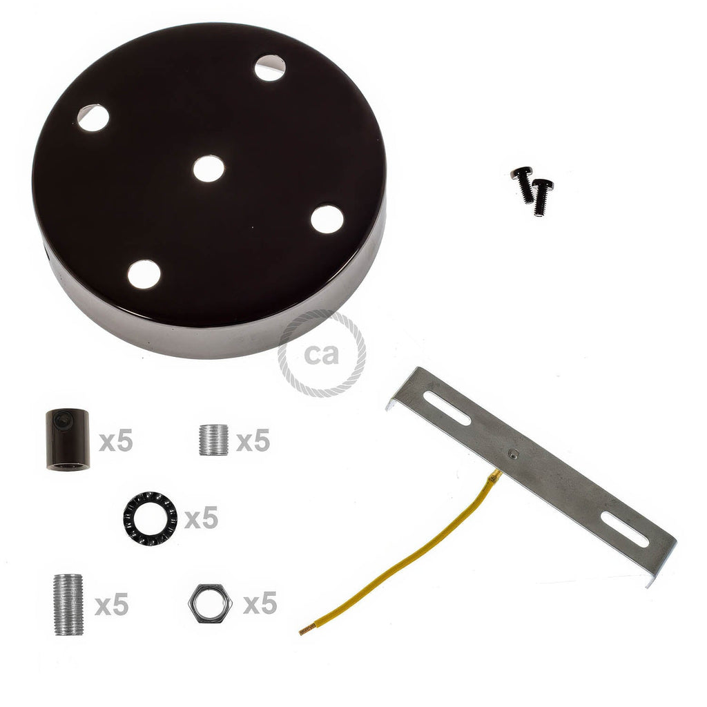 Metall-Zylinderrosetten-Kit mit 5 Löchern – Schwarzperle – Ansicht 8