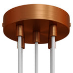 Zylindrischer Lampenbaldachin-Kit aus Metall mit 5 Löchern - Satin-Kupfer – Ansicht 6