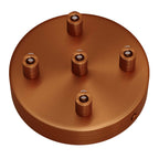 Zylindrischer Lampenbaldachin-Kit aus Metall mit 5 Löchern - Satin-Kupfer – Ansicht 7