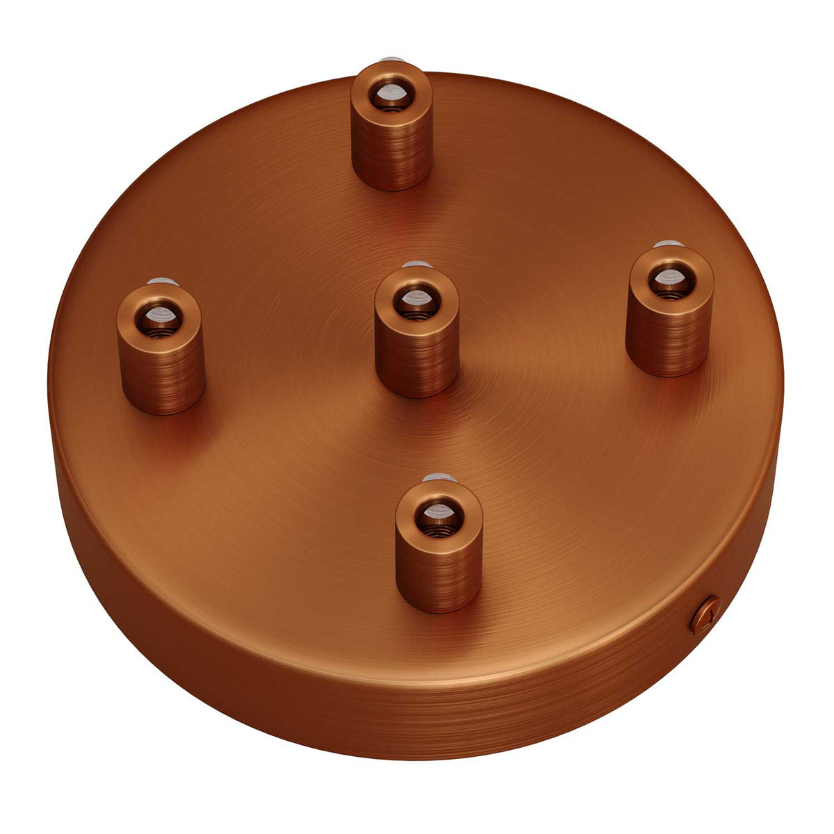 Zylindrischer Lampenbaldachin-Kit aus Metall mit 5 Löchern - Satin-Kupfer – Ansicht 7