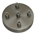 Zylindrisches Lampenbaldachin-Set aus Metall mit 5 Löchern – Satin-Titan – Ansicht 6