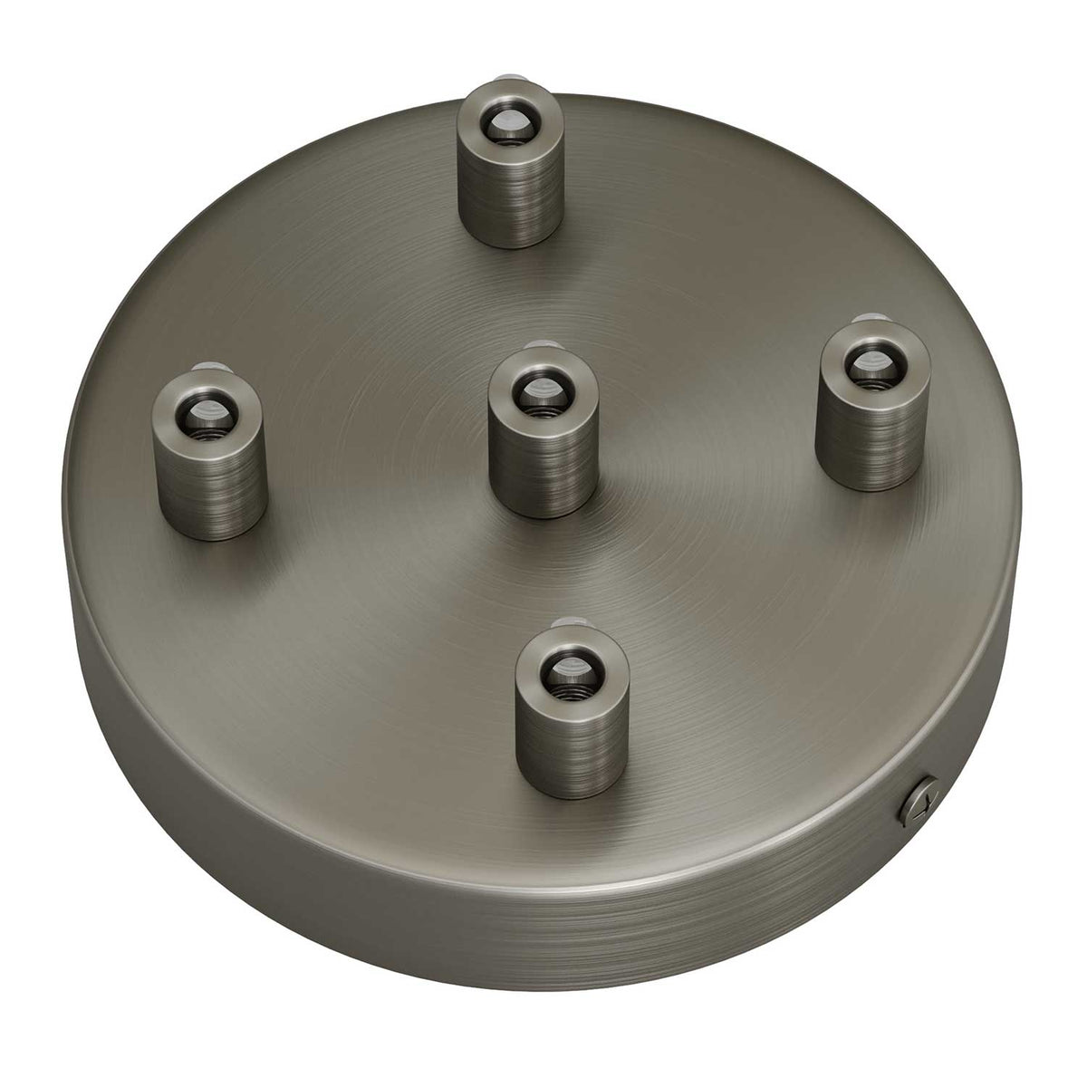 Zylindrisches Lampenbaldachin-Set aus Metall mit 5 Löchern – Satin-Titan – Ansicht 6