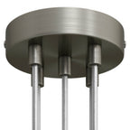 Zylindrisches Lampenbaldachin-Set aus Metall mit 5 Löchern – Satin-Titan – Ansicht 5