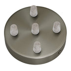 Zylindrisches Lampenbaldachin-Set aus Metall mit 5 Löchern – Satin-Titan – Ansicht 2