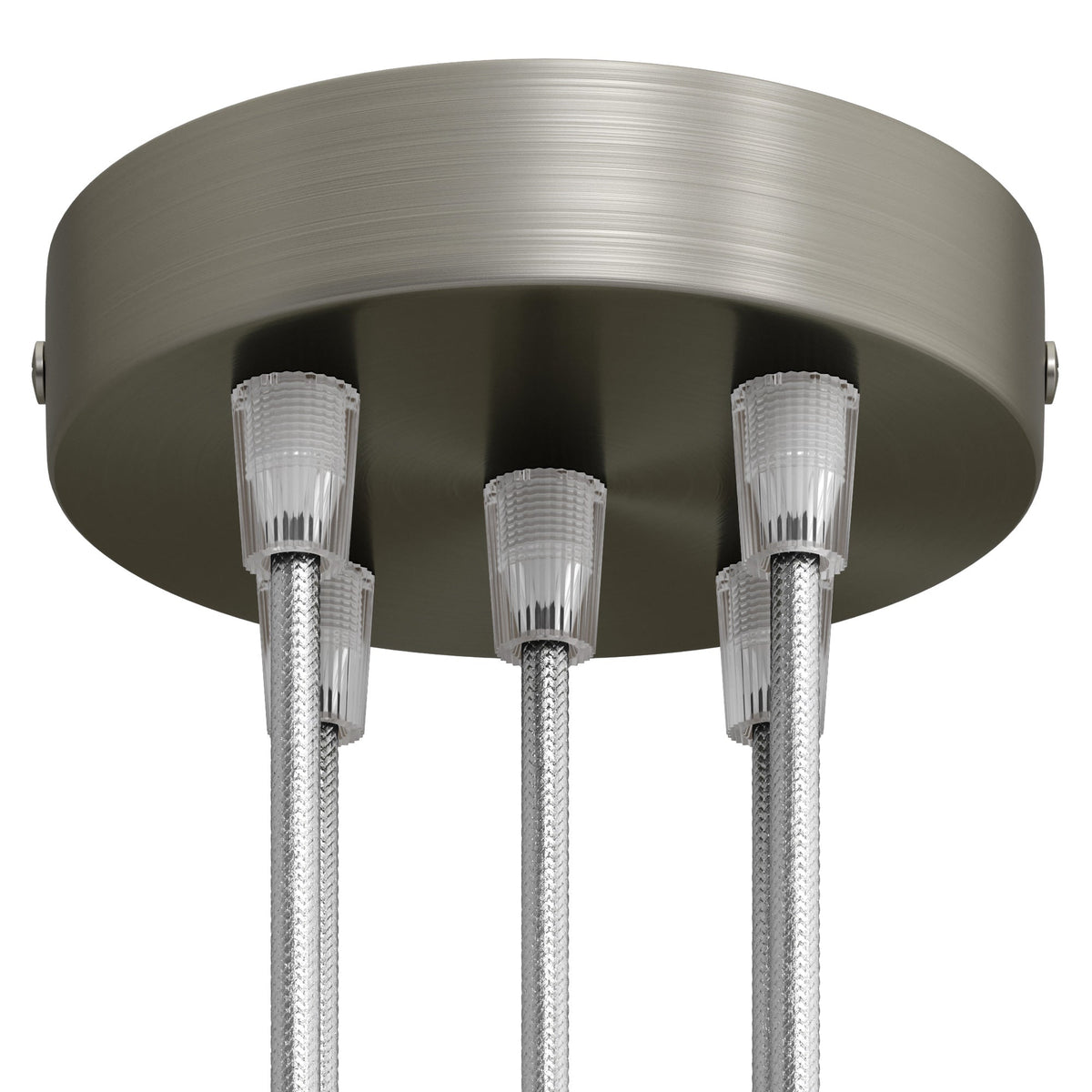 Zylindrisches Lampenbaldachin-Set aus Metall mit 5 Löchern – Satin-Titan