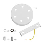 Kit zylindrischer Lampenbaldachin aus Metall mit 6 Löchern - Mattweiß – Ansicht 6