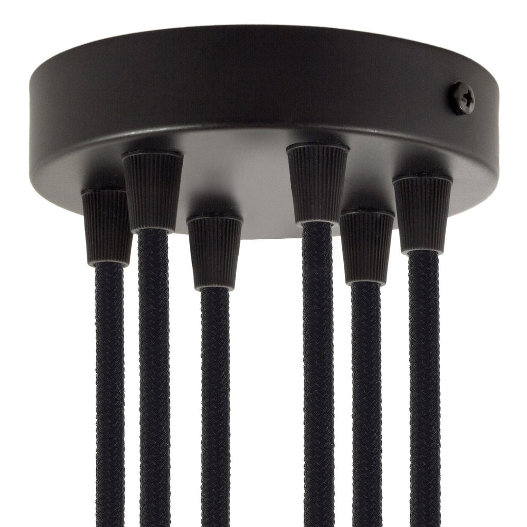 Zylindrischer Baldachin Metall-Kit mit 6 Löchern – Schwarz