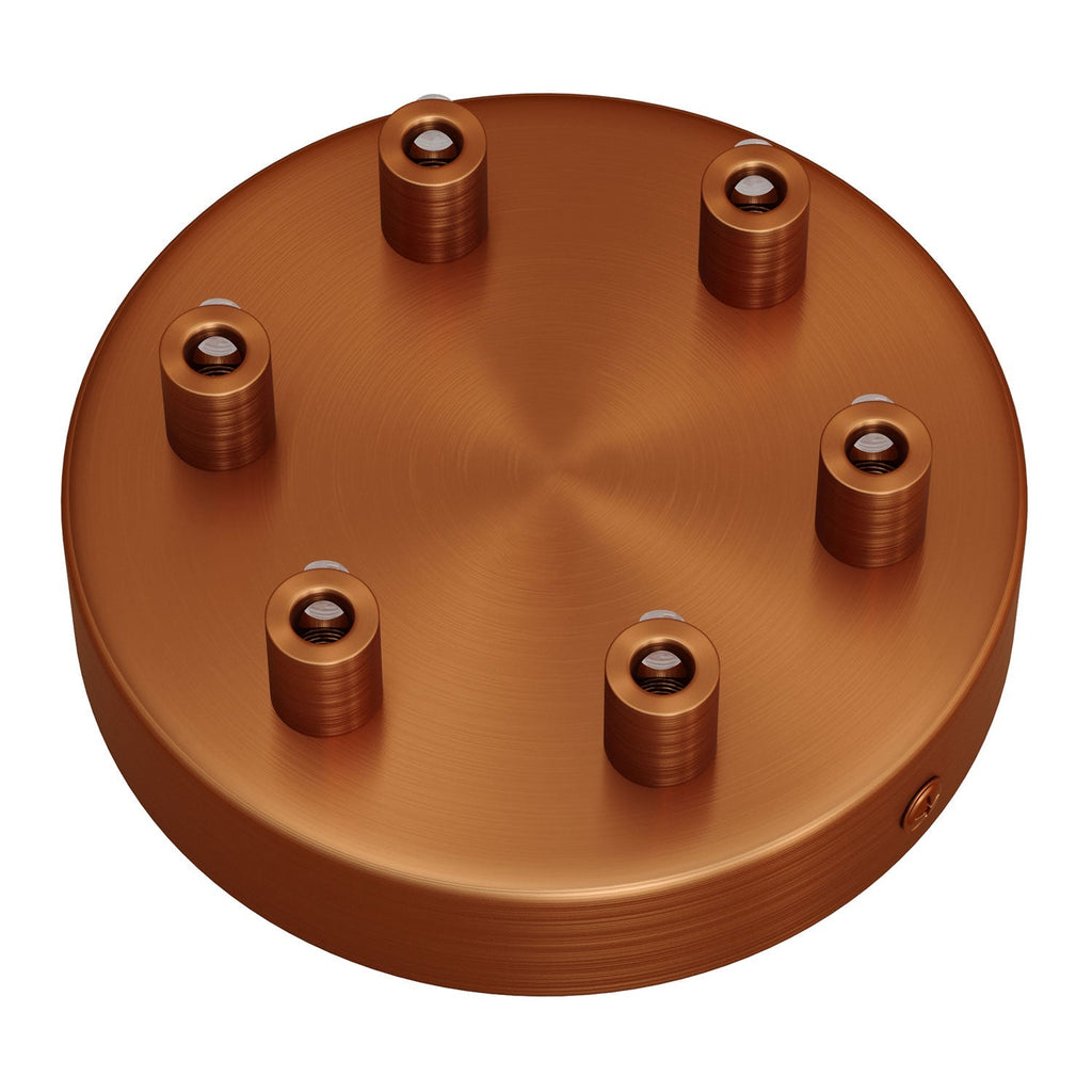Kit Lampenbaldachin zylindrisch aus Metall mit 6 Löchern – Satin-Kupfer – Ansicht 6