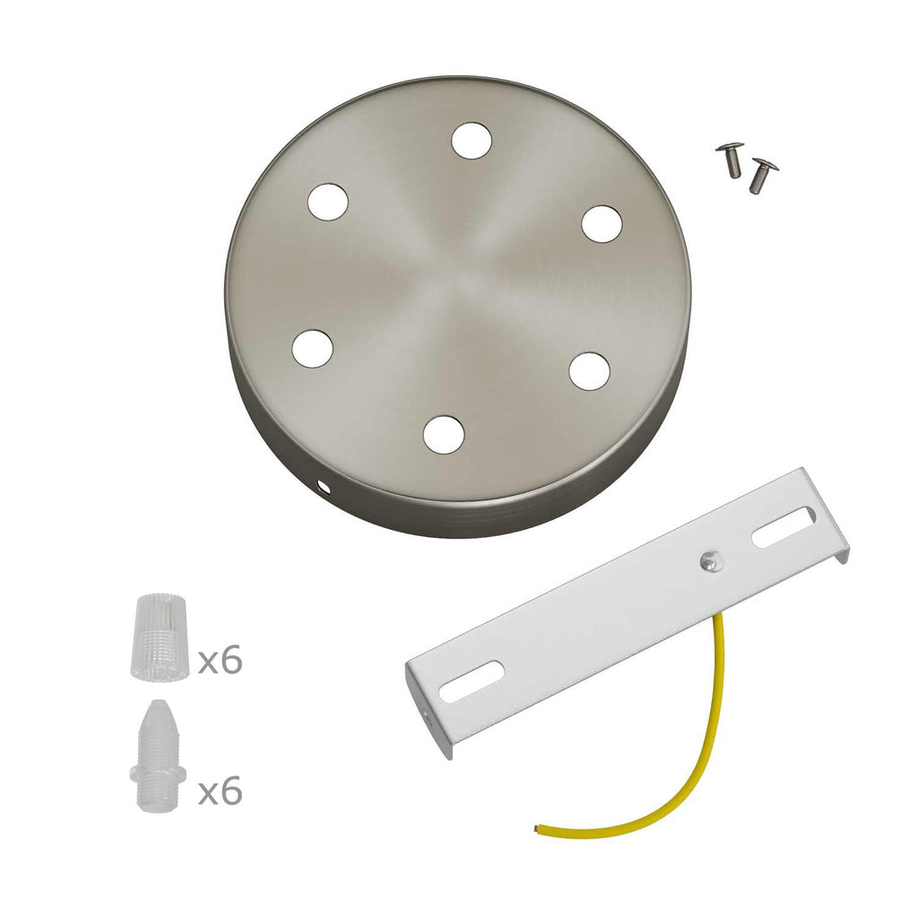 Zylinderförmiges Baldachin-Kit aus Metall mit 6 Bohrungen – Satin-Titan – Ansicht 3