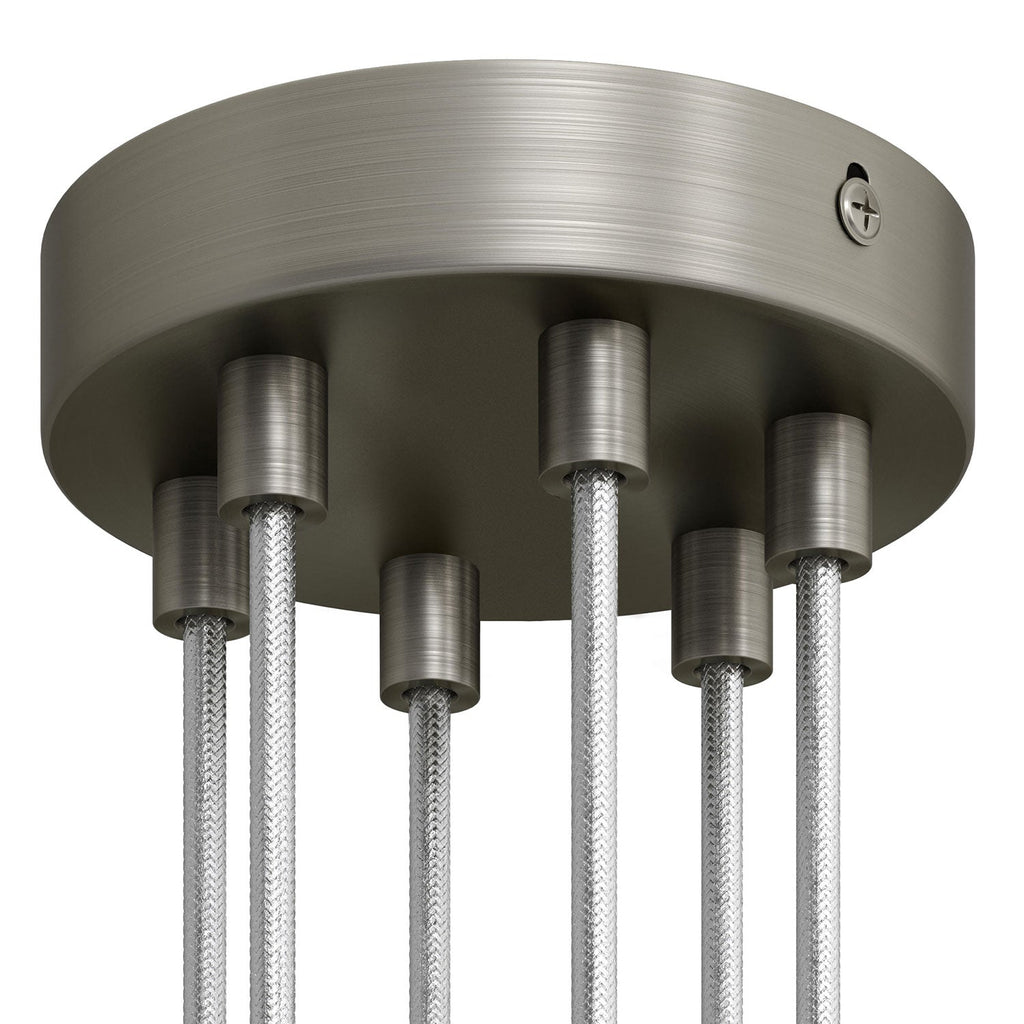 Zylinderförmiges Baldachin-Kit aus Metall mit 6 Bohrungen – Satin-Titan – Ansicht 5