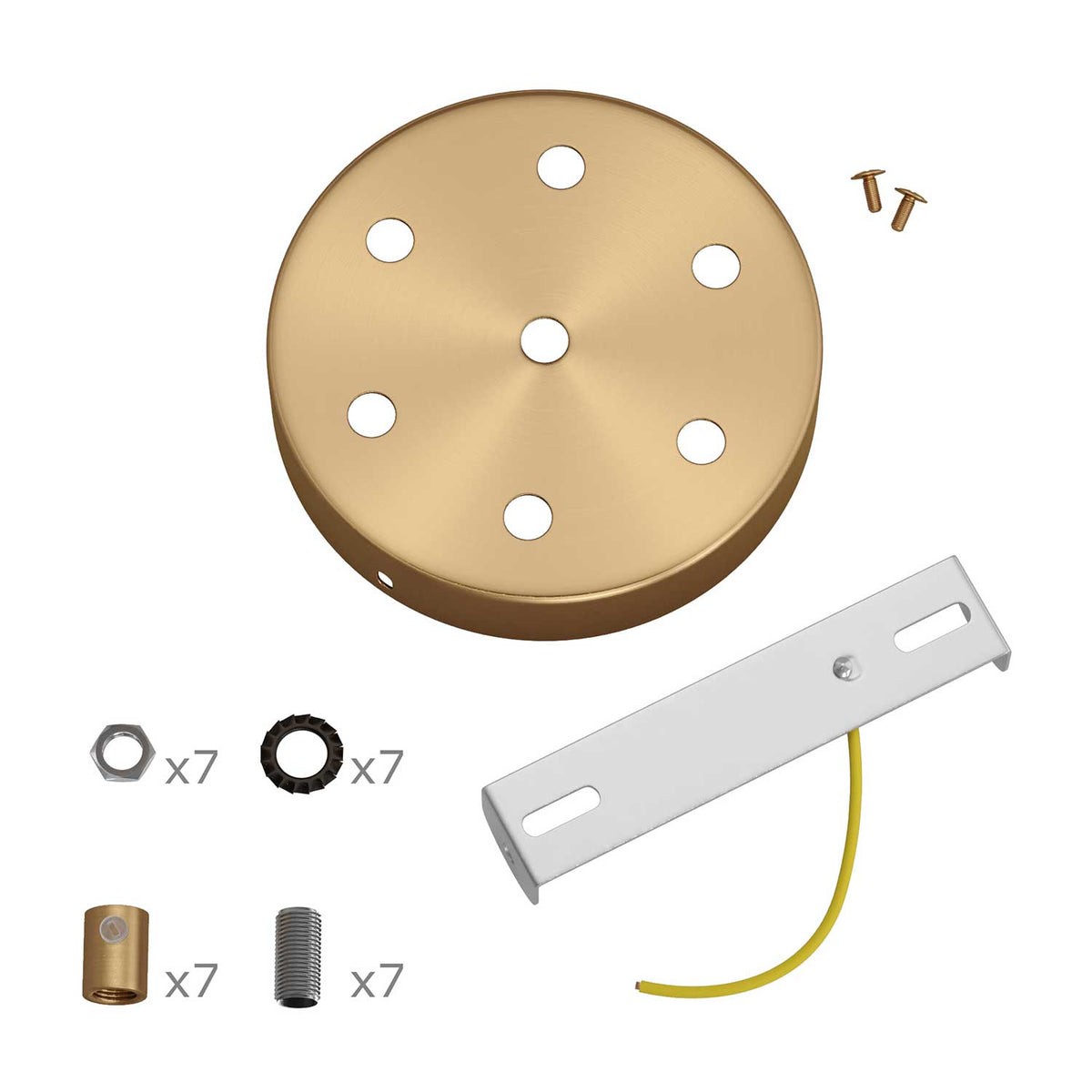 Kit zylindrischer Lampenbaldachin aus Metall mit 7 Löchern - Satinbronze – Ansicht 8