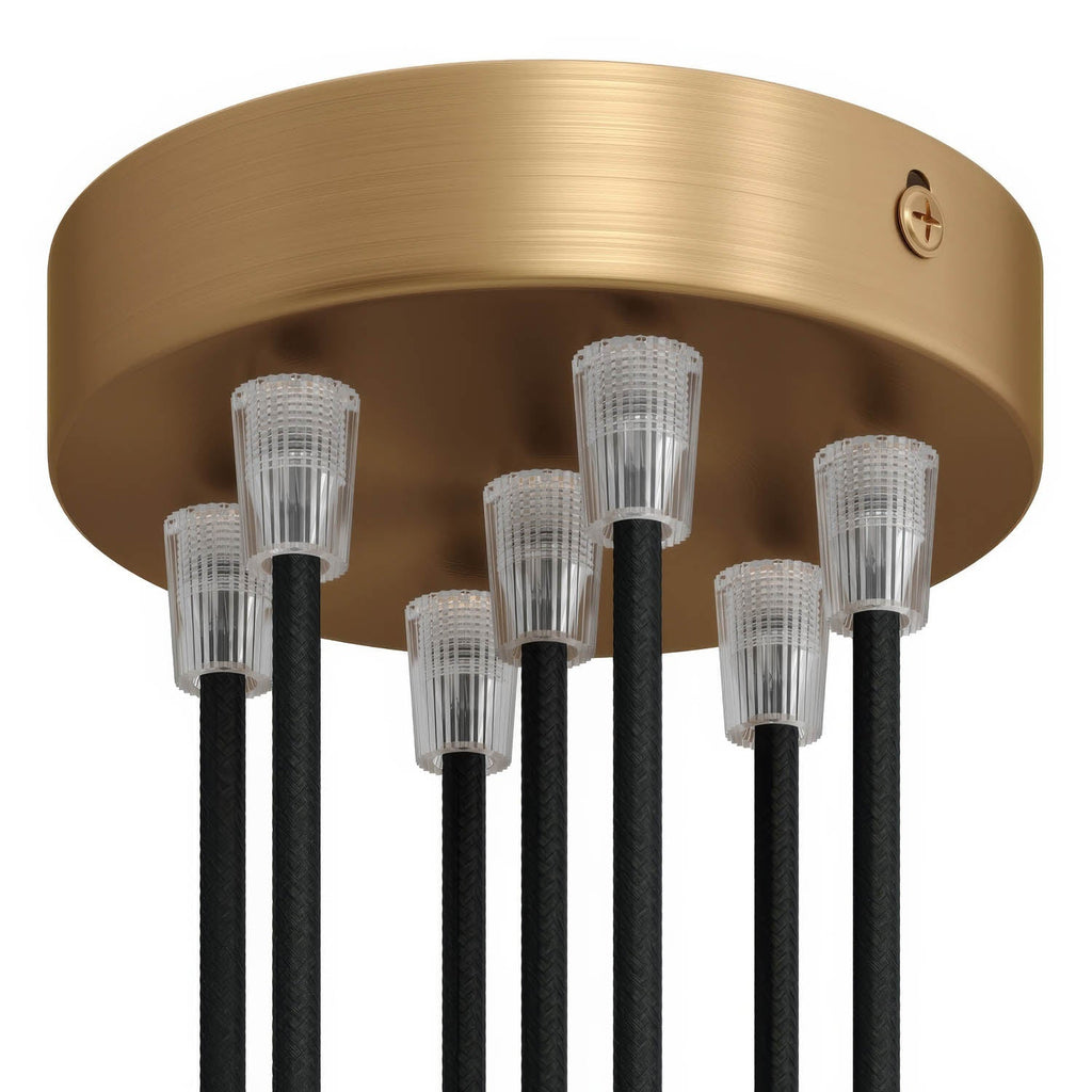Kit zylindrischer Lampenbaldachin aus Metall mit 7 Löchern - Satinbronze