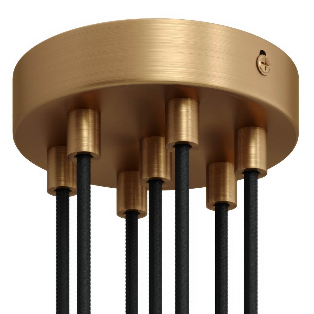 Kit zylindrischer Lampenbaldachin aus Metall mit 7 Löchern - Satinbronze – Ansicht 6
