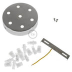 Zylindrisches Lampenbaldachin-Kit aus Metall mit 7 Löchern - Chrom – Ansicht 3