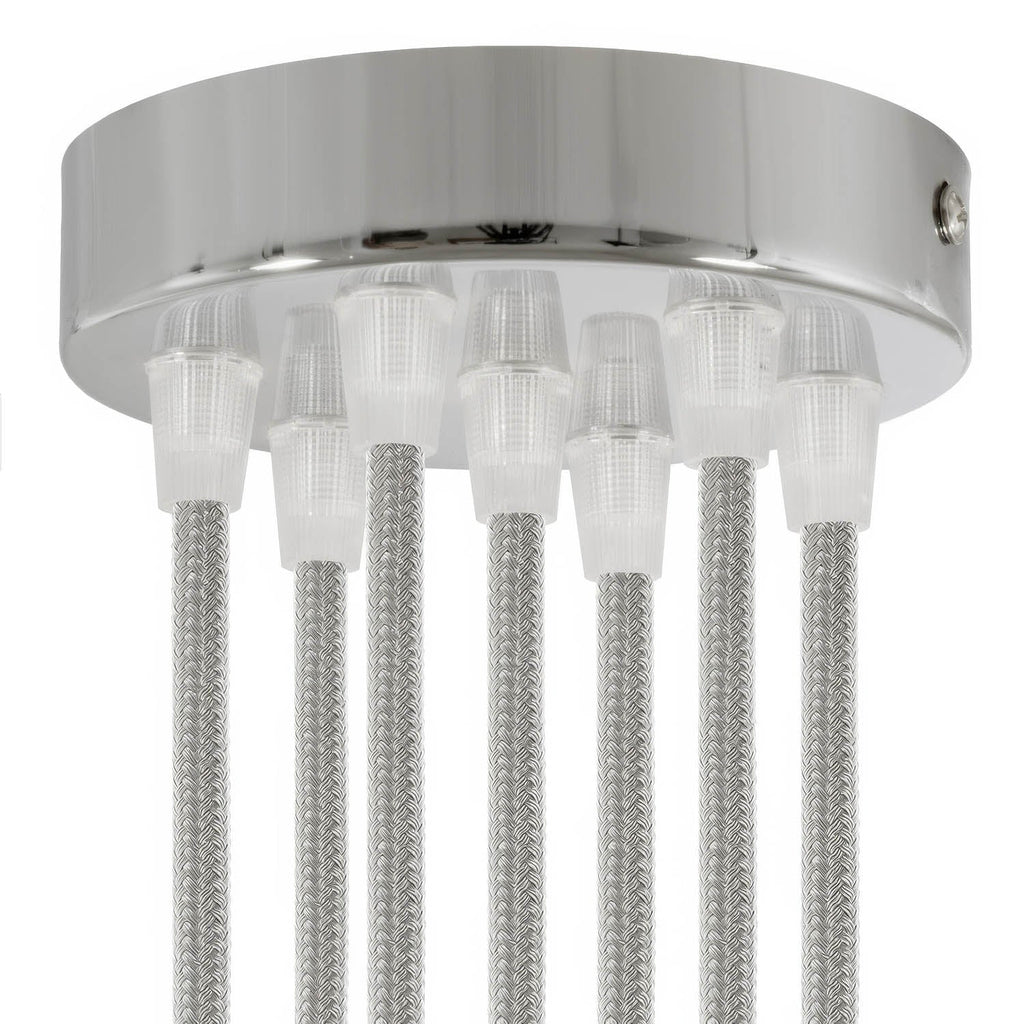 Zylindrisches Lampenbaldachin-Kit aus Metall mit 7 Löchern - Chrom