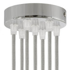 Zylindrisches Lampenbaldachin-Kit aus Metall mit 7 Löchern - Chrom