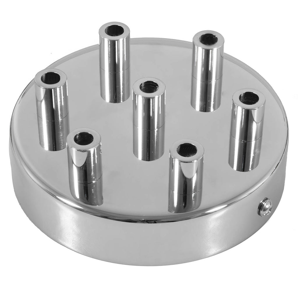 Zylindrisches Lampenbaldachin-Kit aus Metall mit 7 Löchern - Chrom – Ansicht 7