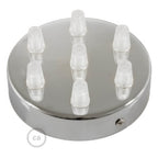 Zylindrisches Lampenbaldachin-Kit aus Metall mit 7 Löchern - Chrom – Ansicht 2