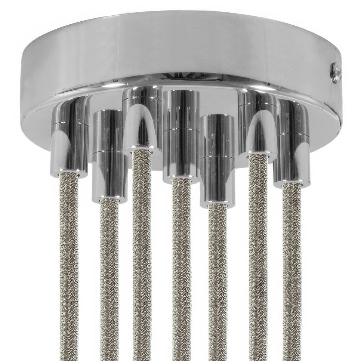 Zylindrisches Lampenbaldachin-Kit aus Metall mit 7 Löchern - Chrom – Ansicht 6