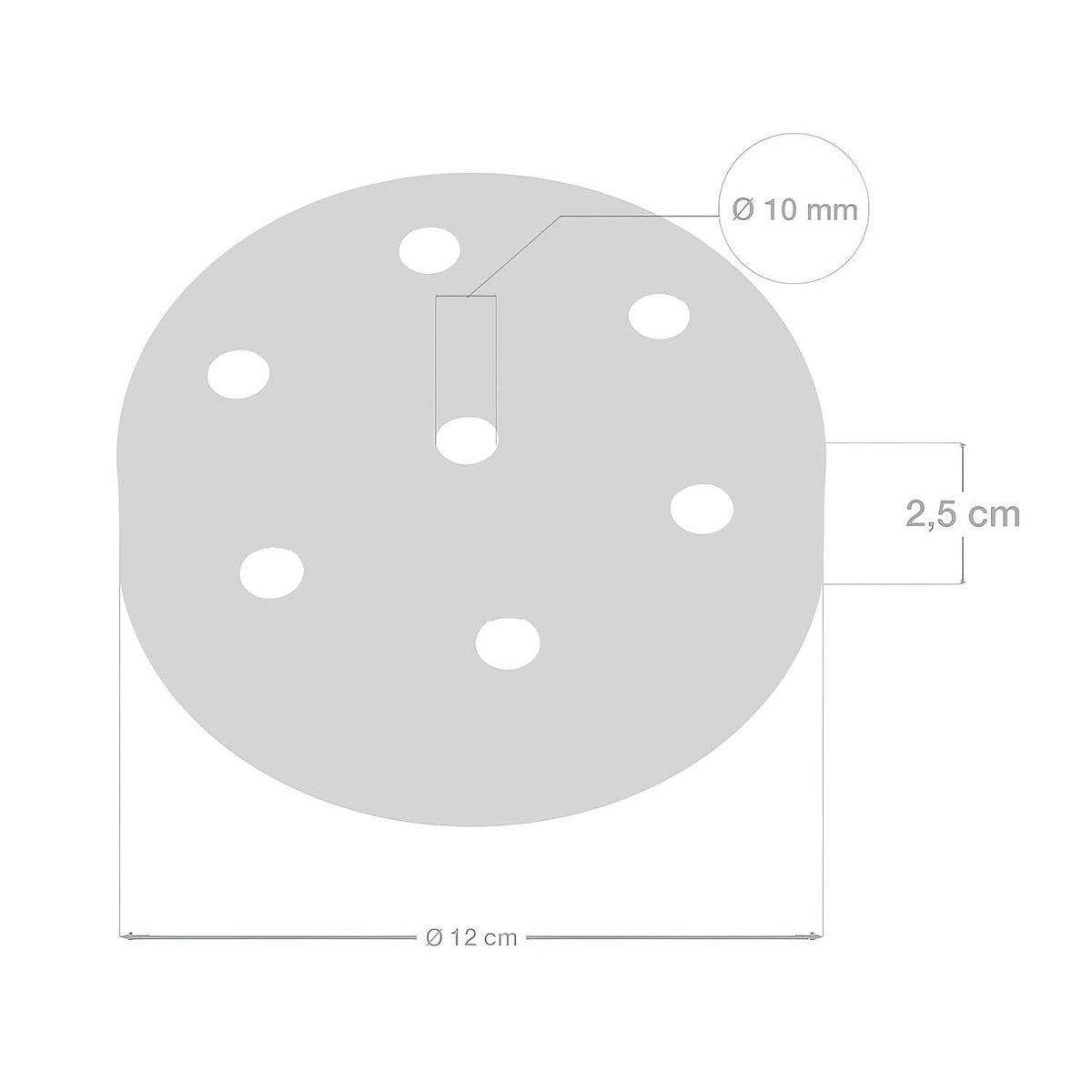 Kit Lampenbaldachin zylindrisch aus Metall mit 7 Löchern – Schwarz – Ansicht 5