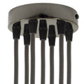 Zylindrisches Lampenbaldachin-Set aus Metall mit 7 Löchern – Perlschwarz