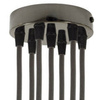 Zylindrisches Lampenbaldachin-Set aus Metall mit 7 Löchern – Perlschwarz