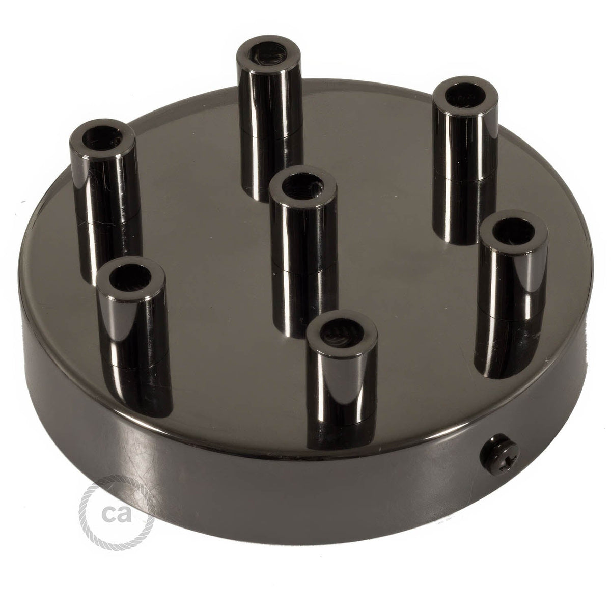 Zylindrisches Lampenbaldachin-Set aus Metall mit 7 Löchern – Perlschwarz – Ansicht 7