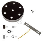 Zylindrisches Lampenbaldachin-Set aus Metall mit 7 Löchern – Perlschwarz – Ansicht 8